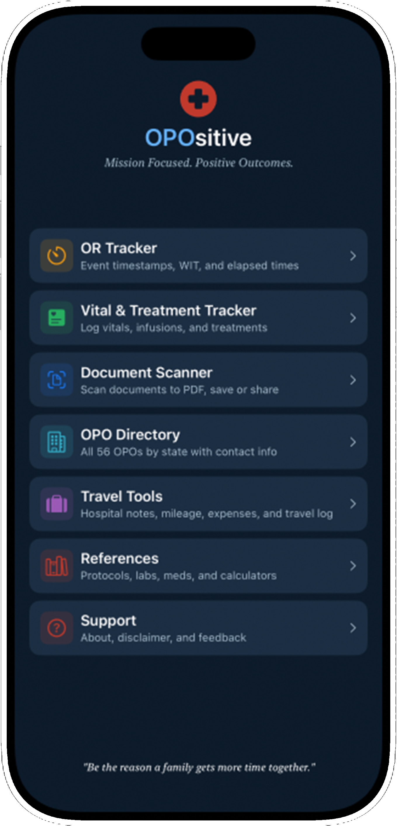 OPOsitive home screen
